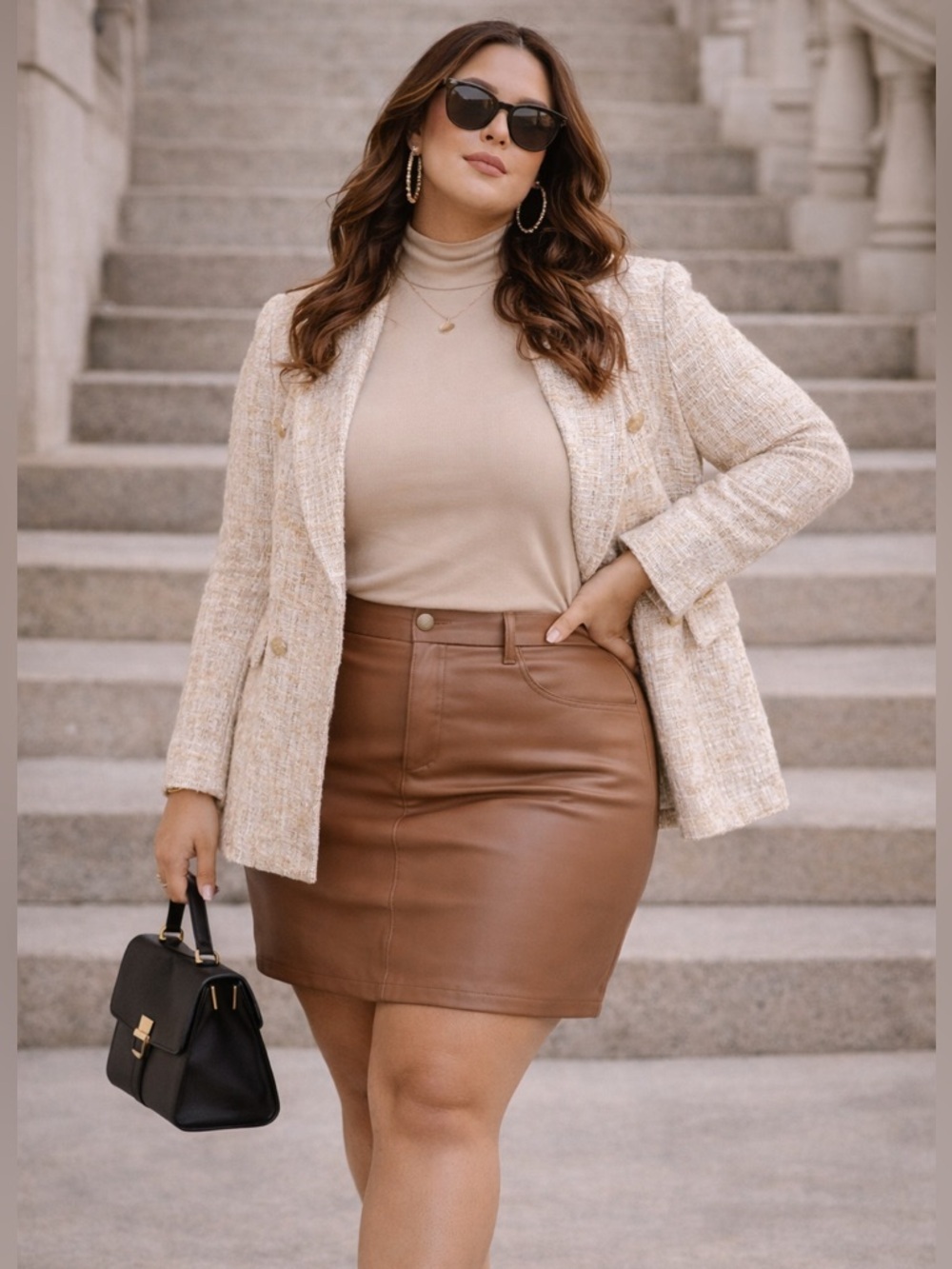 TORRID $85 Faux Leather Mini Skirt Deep Taupe Sz 24 Plus NWT Sold out Chic